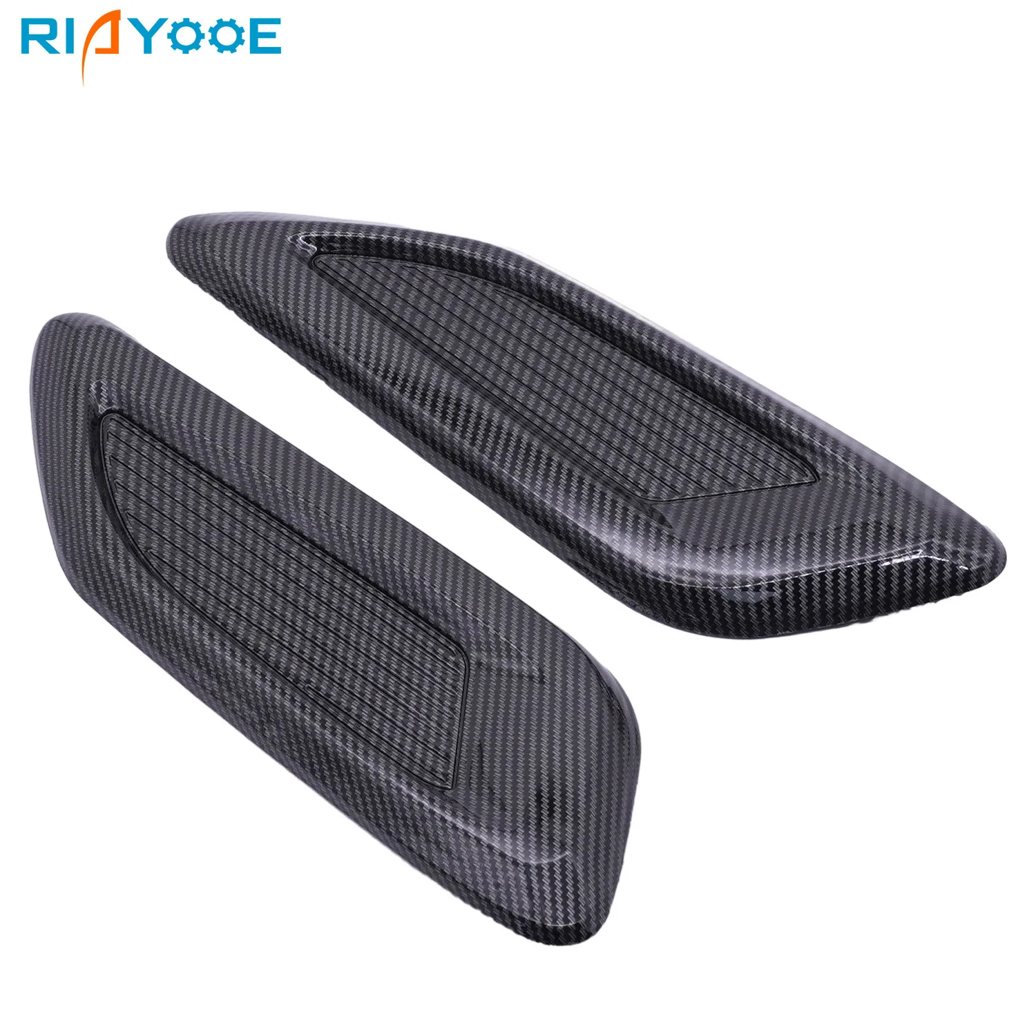 Hood Vent Air Flow Intake Bonnet Exterior Wing Trim Outlet For Universal Car Accessories Decoration Engine Black Carbon