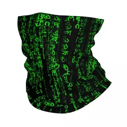 Matrix Green Code Secret Bandana ocieplacz na szyję dla kobiet polujących na narty, mężczyzn, szalik, programista kodujący kominiarkę