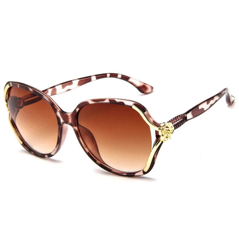 New 2024 Women\'s Sunglasses Fashion Large Frame Sunglasses Personalized Rose Blossom Hollow out Glasses Female