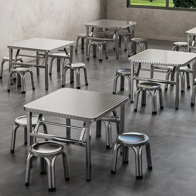 DSA stainless steel folding square table, commercial home rental room, school place, convenient storage rectangular table