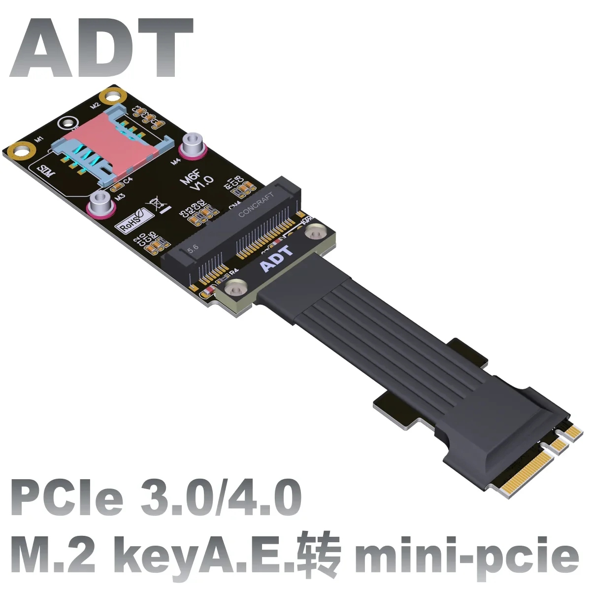 무선 미니 PCIe-M.2 키 A.E. 익스텐션 케이블, mPCIe 카드, M.2 A.E. 슬롯 익스텐션 어댑터 케이블, 풀 스피드 PCI-E 4.0 3.0