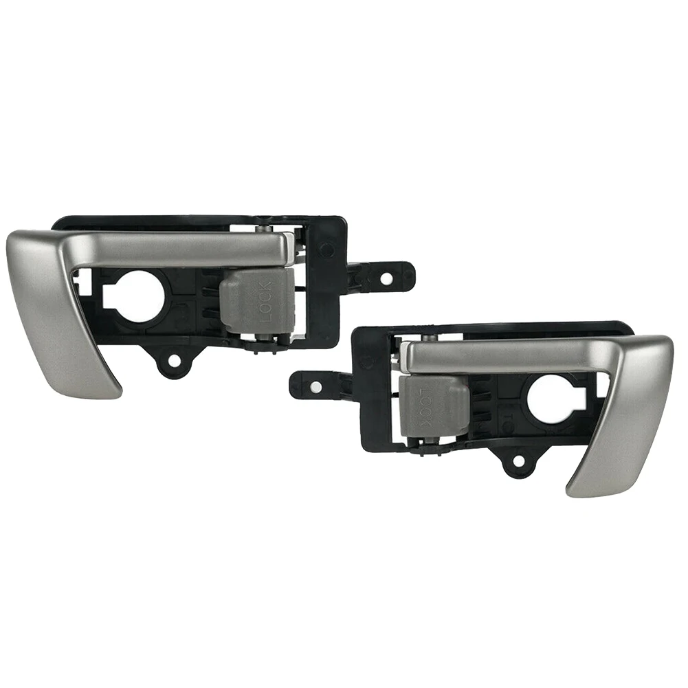 Left +Right Side Interior Inner Door Handle for 2007-2012 Hyundai Santa Fe with Gray Knob 82610-2B010 82620-2B010