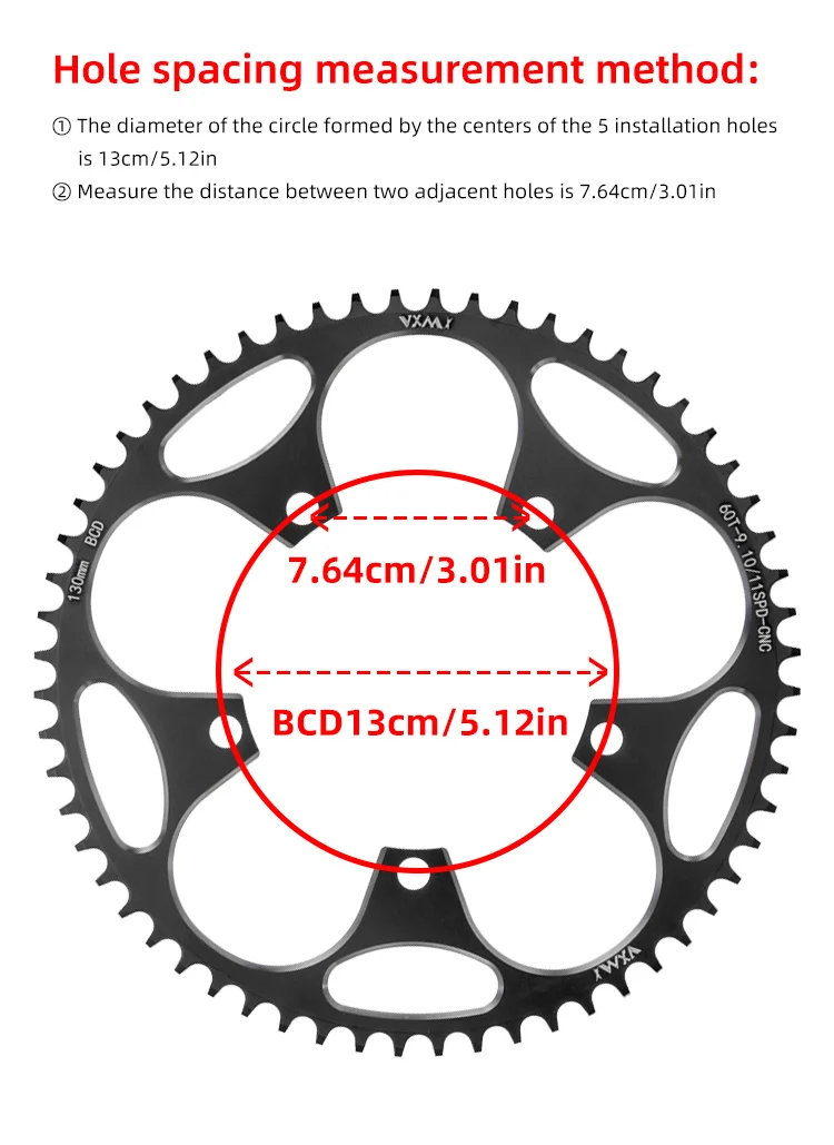 VXM Road Bicycle Folding Bike 130BCD Crank Aluminum Narrow Wide Chainring 38 42 48 52 60T Chainwheel Disc Sprocket Tooth Single