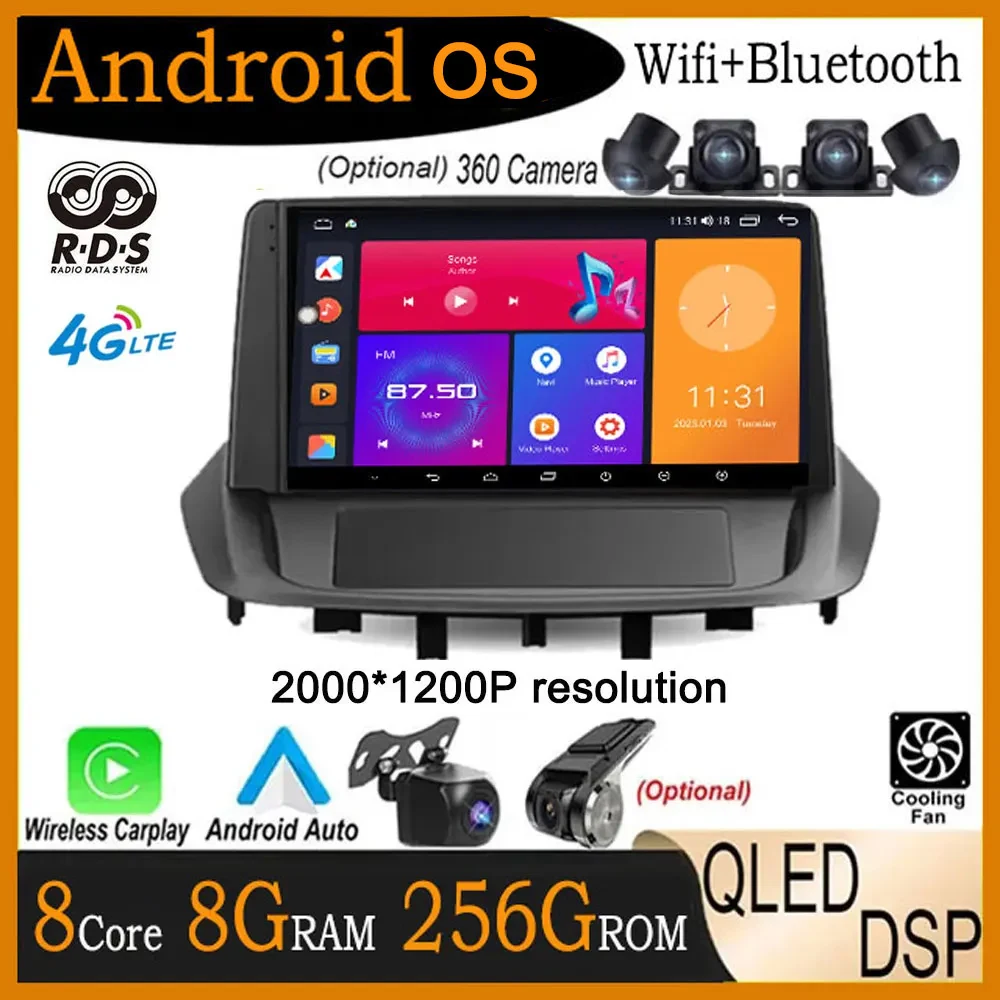 

DSP Android 14 Carplay Auto For Renault Fluence 1 2009 -2017 4G+Wifi Car Radio Multimedia Video Player Navigation GPS DSP