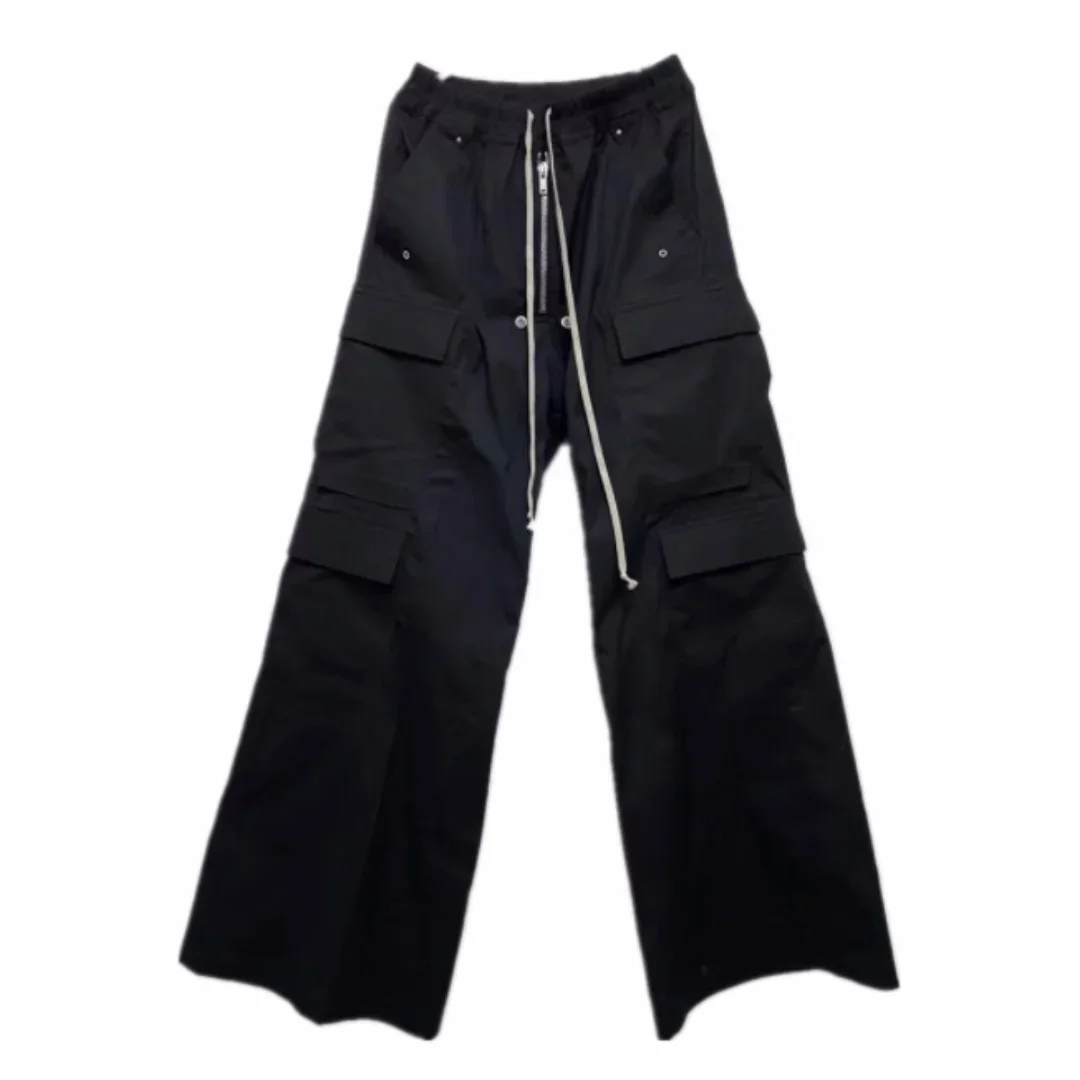 

High Street Rick Men Clothing Men Wide-legged Pants Casual Loose Pants Ro Owens 1:1 Higher Quality Cargo Pants