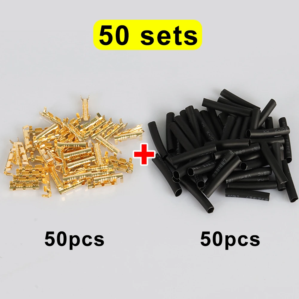 U-förmiges elektrisches Kabelverbinder-Set, Crimp-Klemmenblock für schnelle Verkabelung, Kabelschloss 0,5–1,5 mm2, mit Schrumpfschlauch-Sets