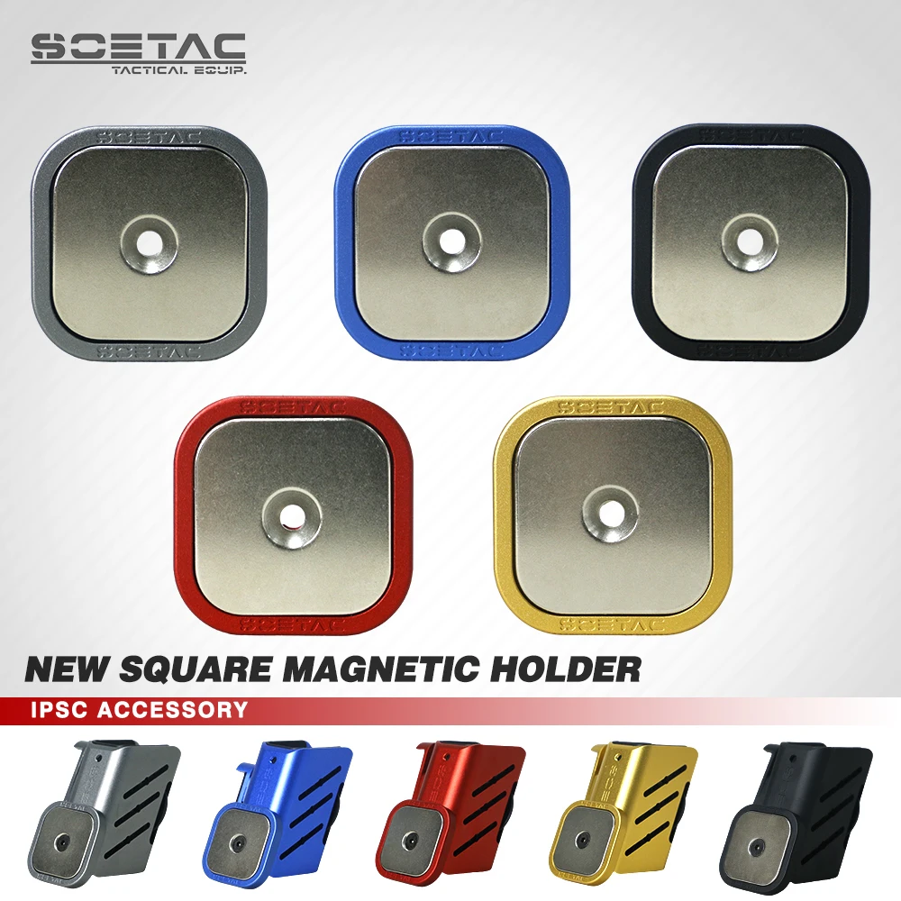 SOETAC IPSC Quick Shooting Magnetic Magazine Pouch  Magnetic Clip (New Square Design) for IDPA Competition Gear Shooting Holster