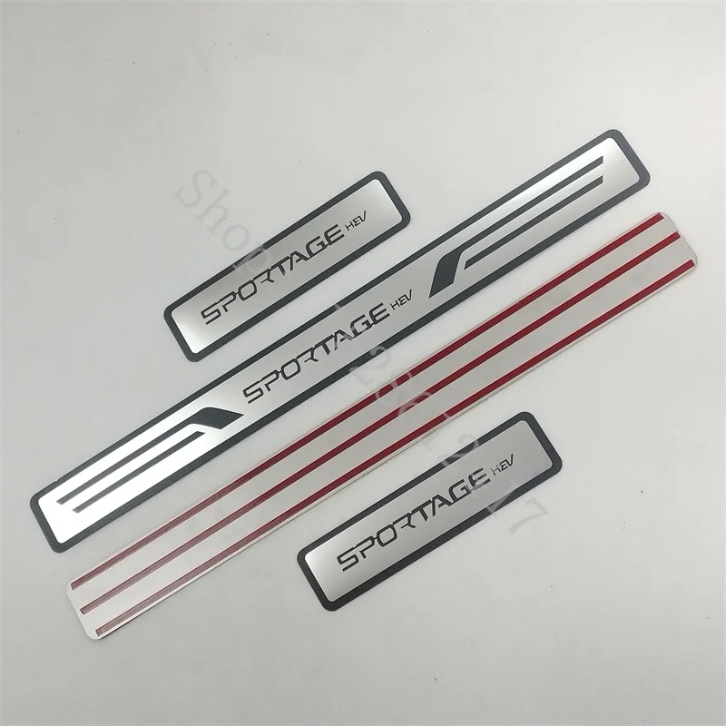 for KIA Sportager Sportage 2007 2008-2023 car Accessories Door sill scuff plates thresholds protector Stickers Welcome Pedal view 3