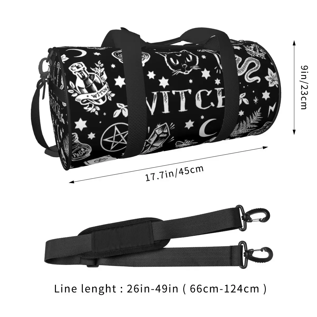 Skull Cat Moon Gothic Design Large Duffle Gym Bag Multi-Functional Duffle Travel Bags Handbags Fitness bag