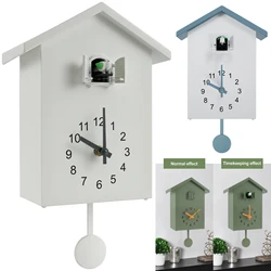Cuckoo Clock with Chimer Bird House Cuckoo Sound Clock Battery Powered Cuckoo Wall Clock for Wall Art Home Living Room Decor