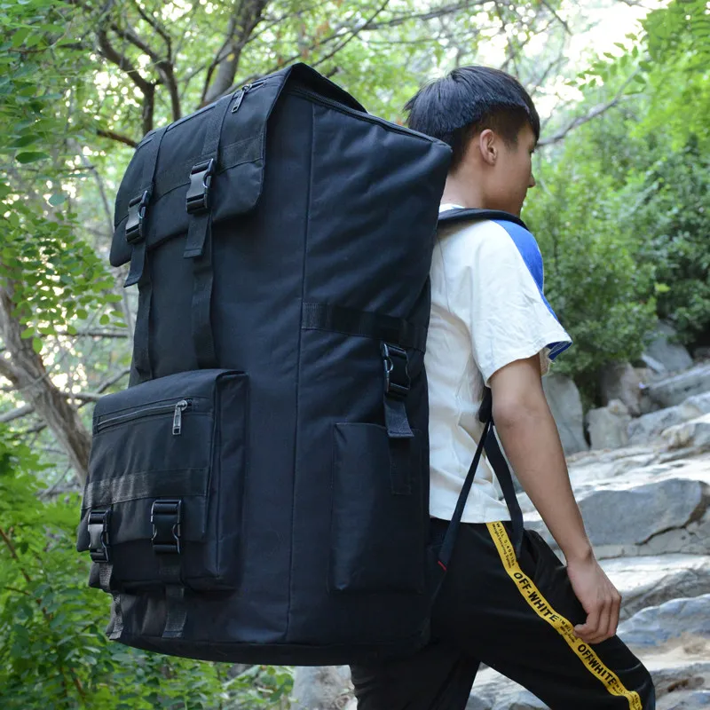 Hiking/travel/tactical  backpack backpacking 130L camping accessories ultralight hiking camouflage light green dark khaki black