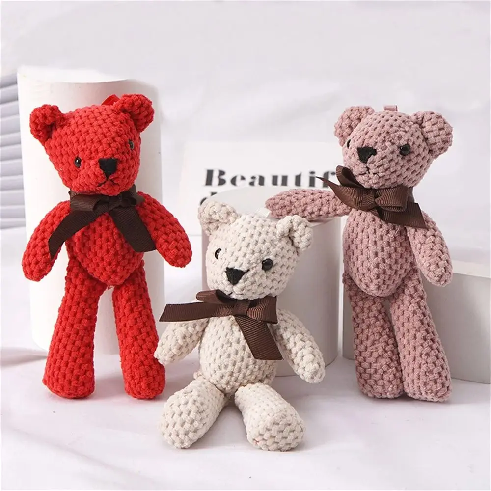 15CM Bear Stuffed Plush Toys Baby Cute Dress Key pendant Pendant Dolls Gifts Birthday Wedding Party Decor 1pcs