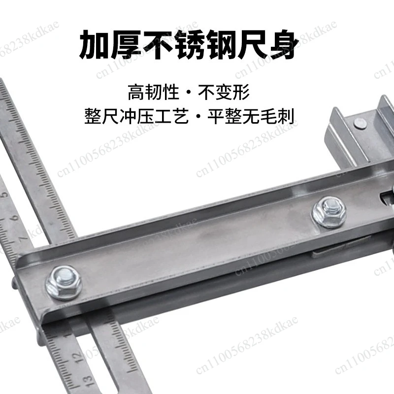 Wardrobe Rod Installation Ruler, Flange Base Hole Locator, Woodworking Punch Positioner
