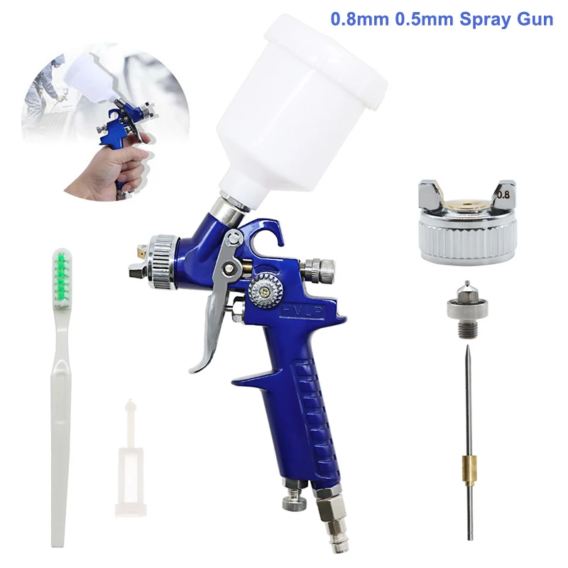 

H-2000A Expert 0.8/0.5mm Nozzle 125ml Small Air Pressure Spray Gun for Vehicle Refinishing, Pneumatic Sprayer, Compact Sprayer