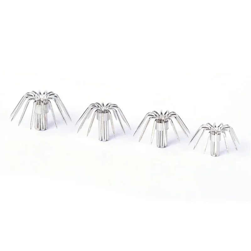 Squid Umbrella Shrimp Hooks, Lifelike Crown, Cuttlefish Jig Lure, Stainless Steel, Fishing Hook, 1.6cm-2.2cm, 100Pcs
