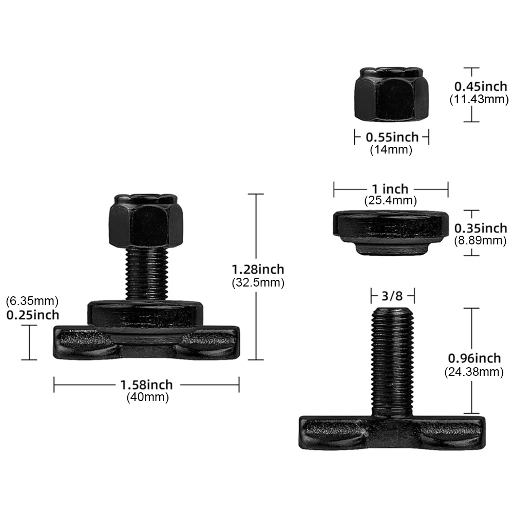 8Pcs L-Track Double Lug Used with L Track Rail Threaded Stud Fitting Bearing 6000 LBS for Truck Bed Trailer Cargo Control Pickup