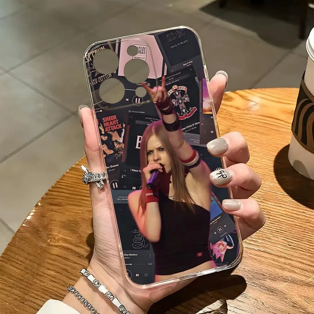 Singer Avril Lavigne Phone Case For Iphone 15 Pro Max 14 Plus 11 12 Mini 13 Pro 7 8 X XR XS SE Transparent Back Cover