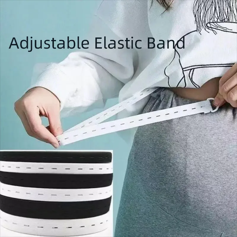 3/10/29Meters With Button Hole Elastic Band Flat Elastic Stretchable Bands DIY Sewing Clothing Accessories 15/20/25mm Width
