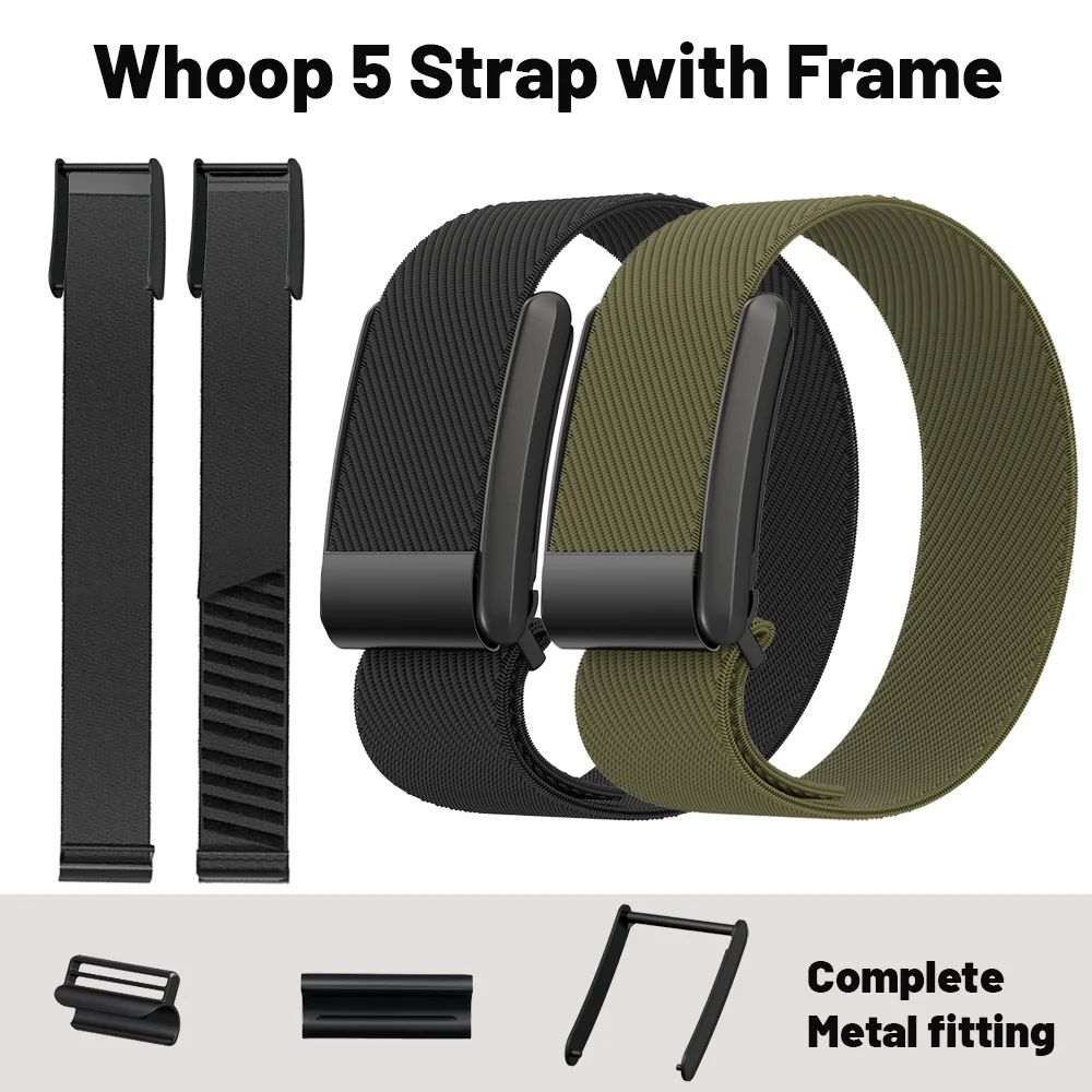 Nylonbänder + RAHMEN für Whoop 5.0-Armbänder/Whoop-Band 5, elastisch, dehnbar, Sport-Correa-Armband, Armbanduhren für Whoop-Armband