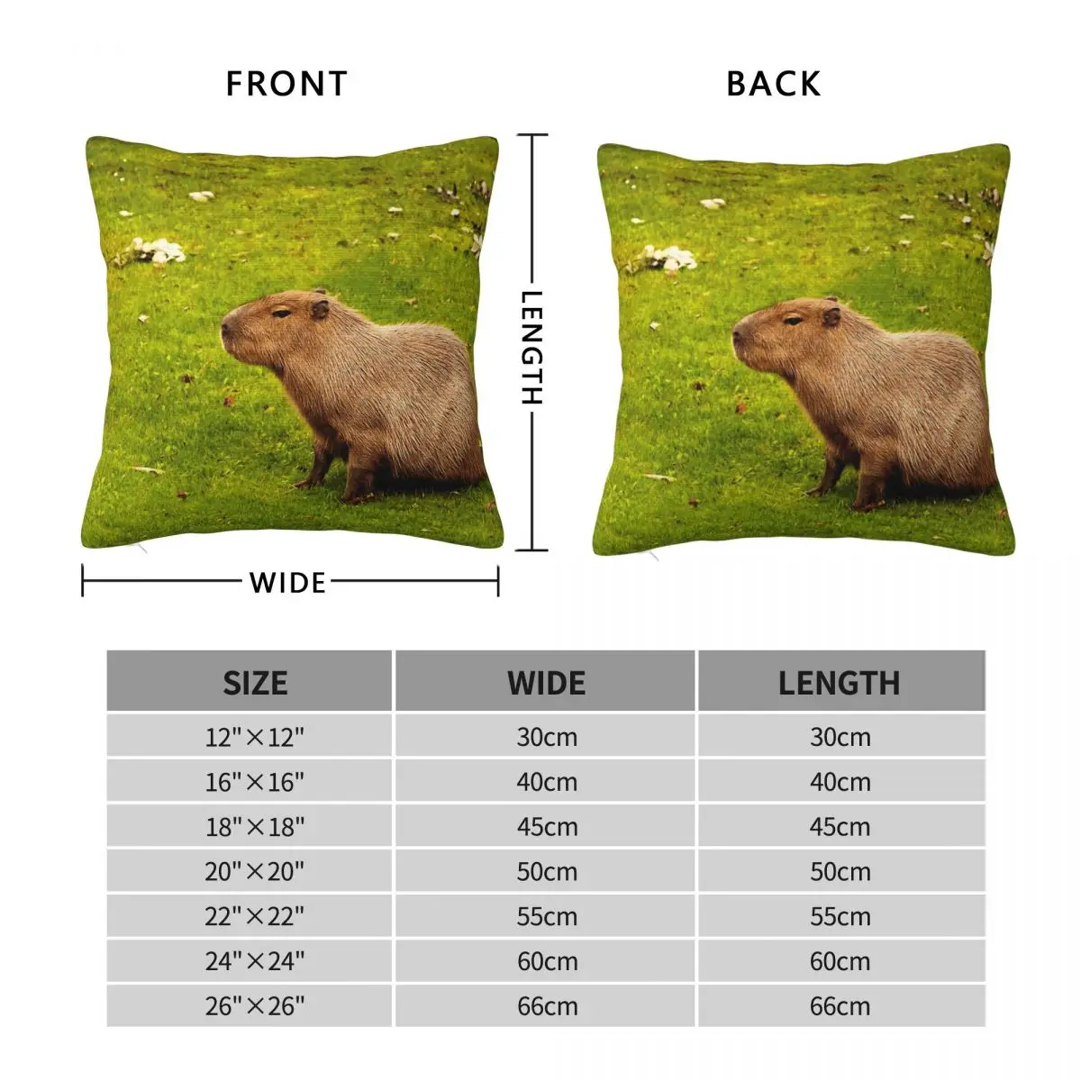 Capybara Rodent Square Pillowcase Polyester Linen Velvet Pattern Zip Decorative Pillow Case Home Cushion Cover Wholesale