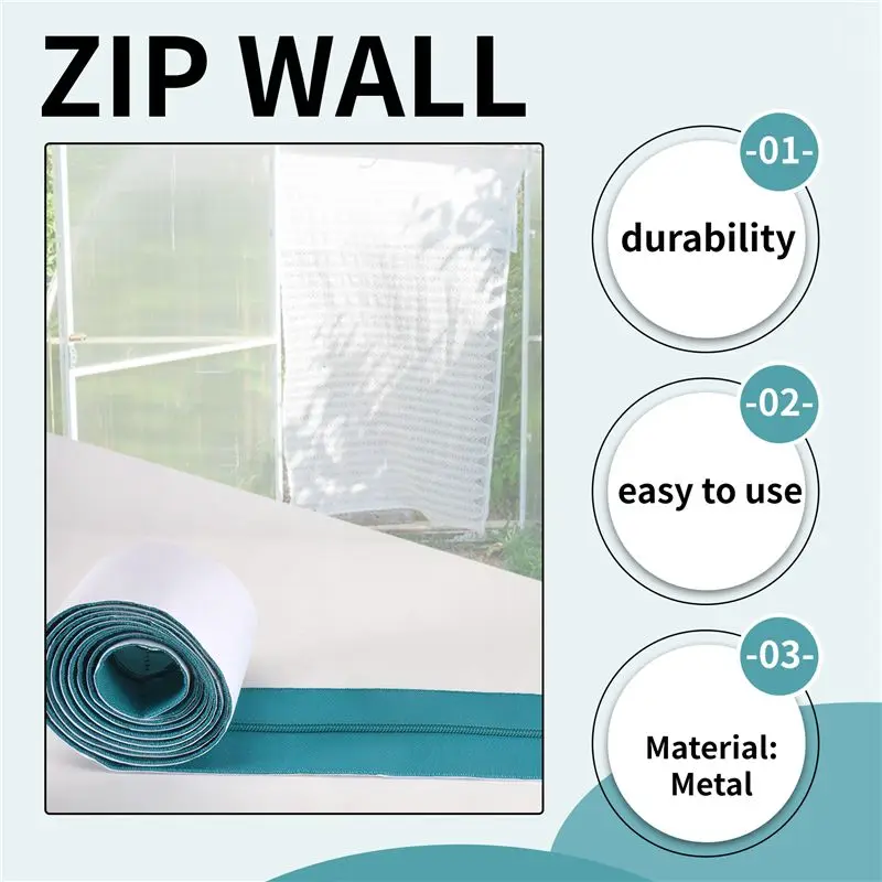 BAAJ-2-Pack Peel Stick Zipper Doors,7 Inch X 3 Inch Double-Sided Self-Adhesive Zippers For Dust Barriers