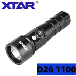 XTAR Torcia subacquea D26 1100 lumen Scuba Diving Profondità 100 m Luce subacquea impermeabile Lampada da pesca subacquea XM-L2 U3 Torcia a LED