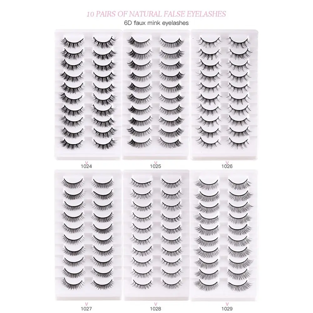 10 paia di ciglia finte naturali morbide Ciglia finte Cat Eye Look Ciglia corte Ciglia Manga