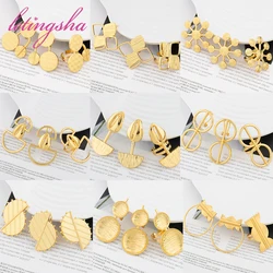 African Gold Color Clip Earrings with Adjustable Ring Set for Women New Dubai Luxury Fashion Jewelry Set Party Gift Wholesale