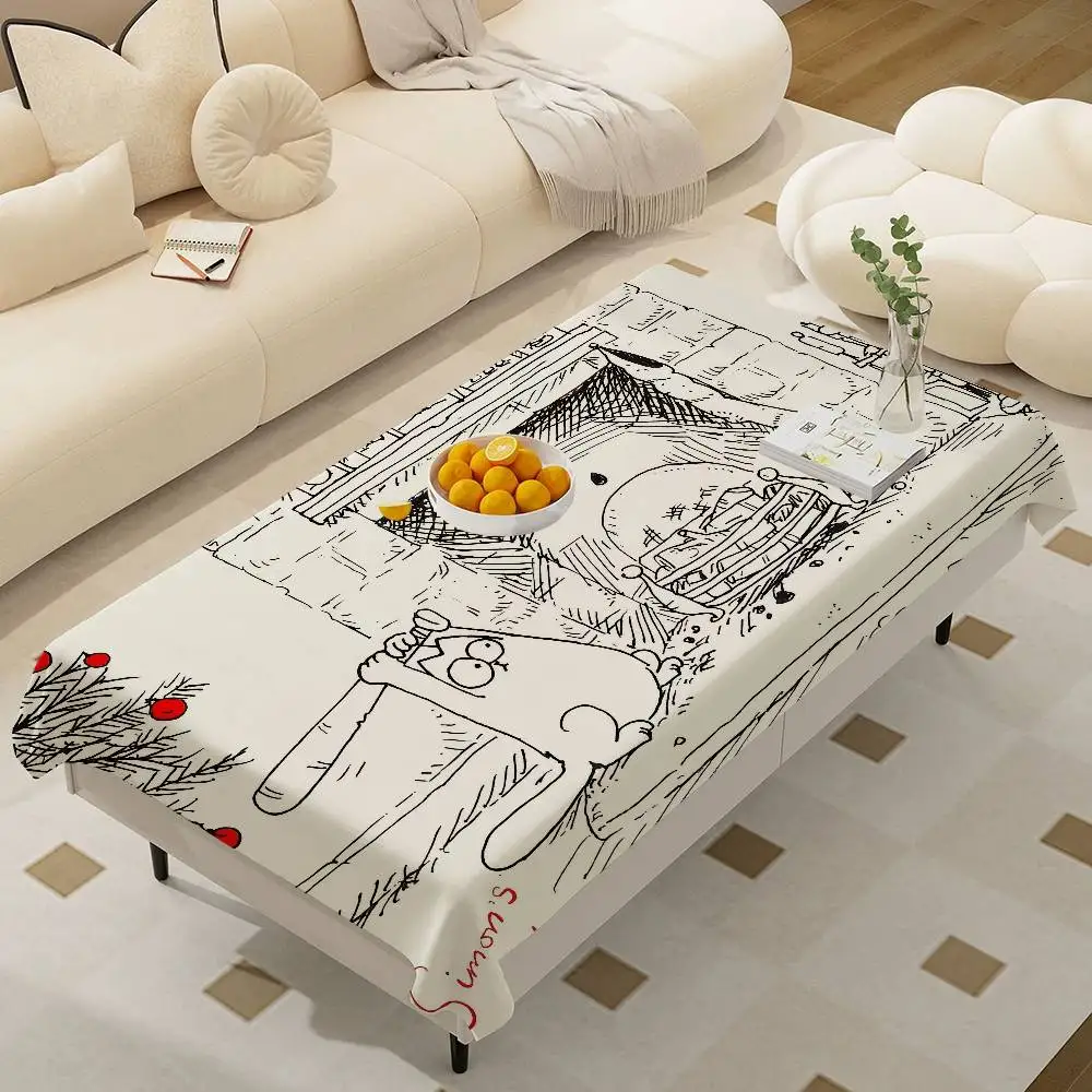 لطيف-S-Simons-القط مفرش المائدة المنزل عشاء حفلة غطاء الطاولة مأدبة الزفاف في الهواء الطلق غطاء حفلة فندق الديكور مفارش المائدة