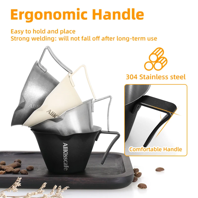 AliKisscafe Kaffee Messbecher 100 ml Espresso Extraktion Schuss Gießen Edelstahl Home Küche Maschine Zubehör Barista Werkzeug