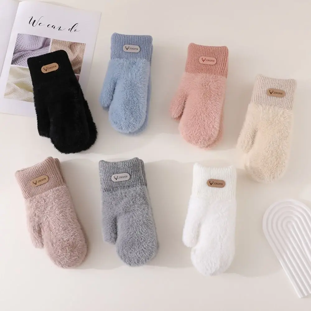 قفازات بسيطة بلون واحد دافئة مقاومة للرياح قفازات كاملة الأصابع على الطراز الكوري قفازات ركوب الدراجات قفازات قيادة الدراجات للفتيات #6