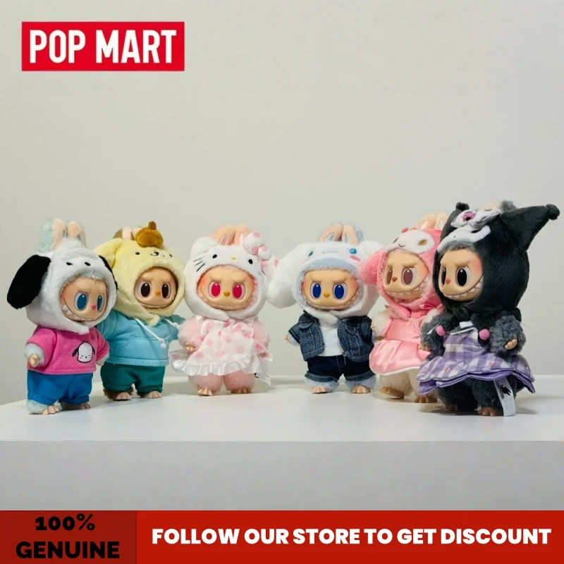 

Оригинальный Pop Mart Labubu The Monsters Sanrio Characters Series: Виниловая плюшевая фигурка в закрытой упаковке, коллекционный брелок-подвеска, загадочный подарок