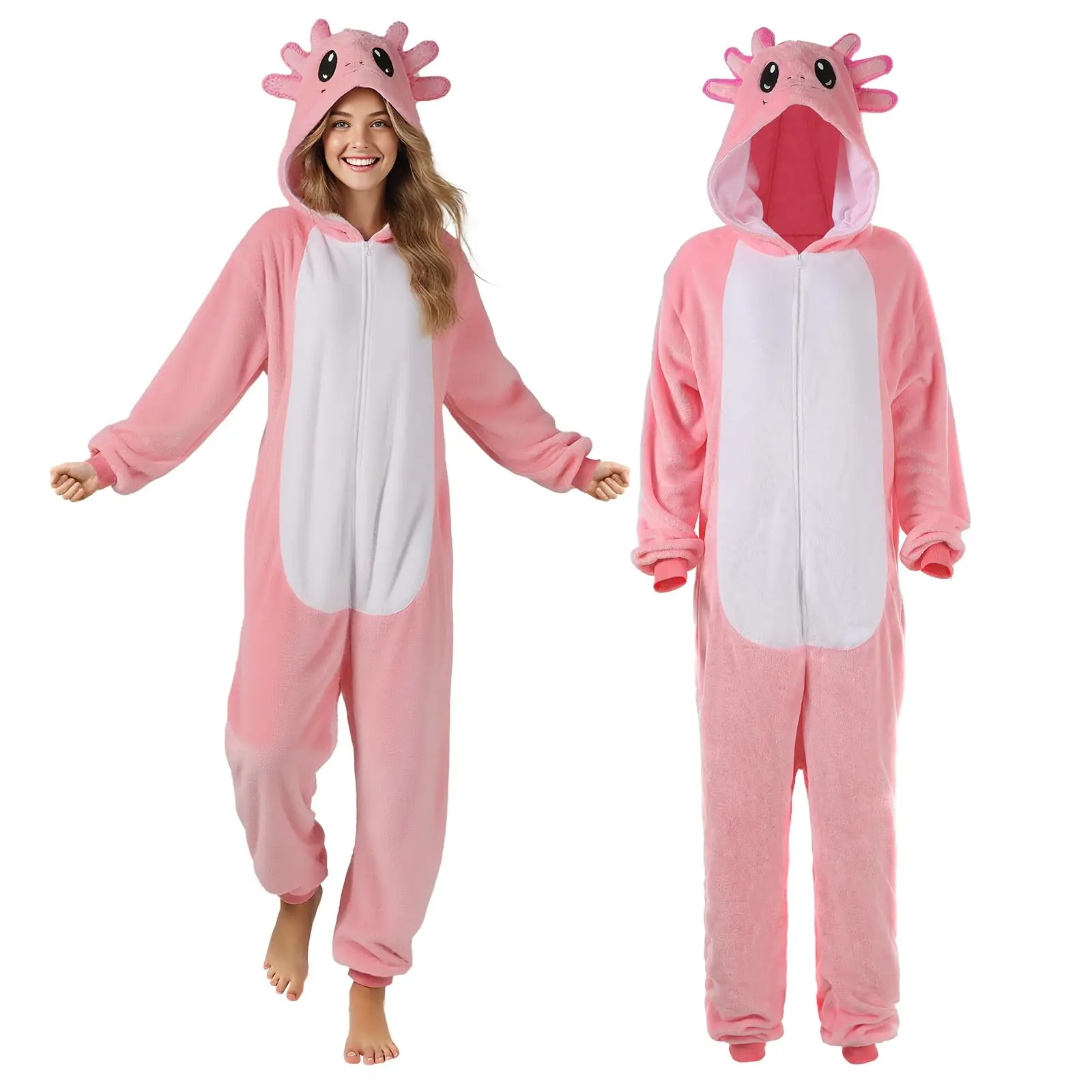 

Unisex Salamander Onesie Adult Costumes Plush Cosplay Animal Halloween Cosplay One Piece Sleepwear Homewear