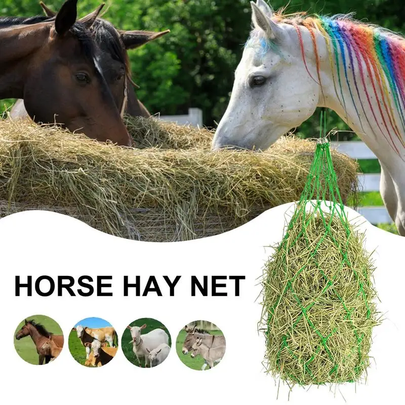 

Hay Bags For Horses Goat Hay Feeder Hangable Net Bag Storage Supplies For Cattle Horses Stalls Equine Barn Daily Feeding Care