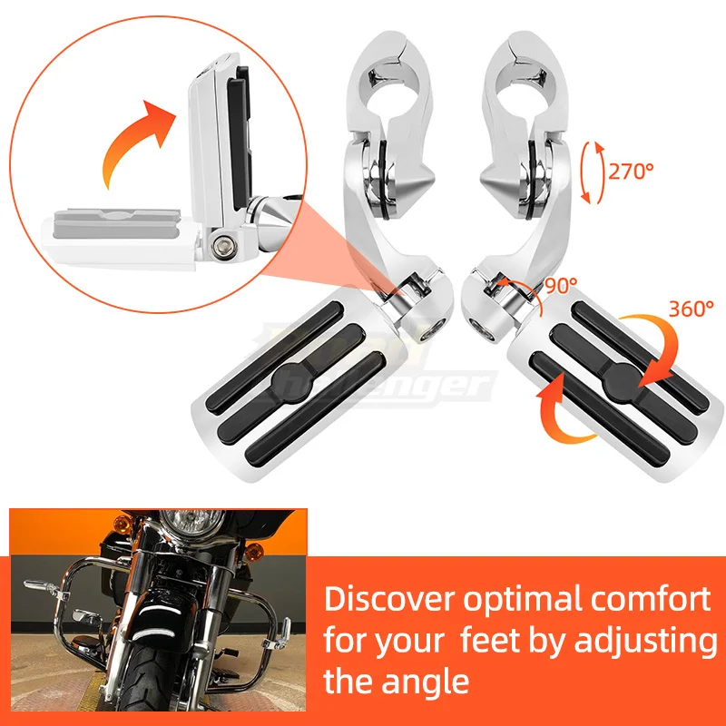 1/4 32MM Motorcycles Highway Crash Bar Foot Pegs Mount Moto Accesories Engine Guards Footrest For Harley Honda Touring Sportster