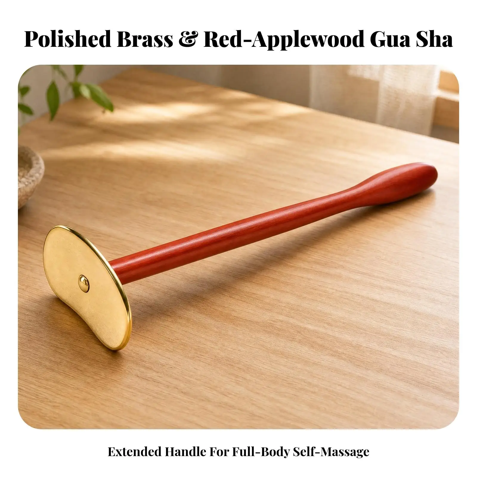 Rosewood Brass Scraping Board Manual Massage Tool Gua Sha Stick Wooden Scraper for Home Self Massage Therapy