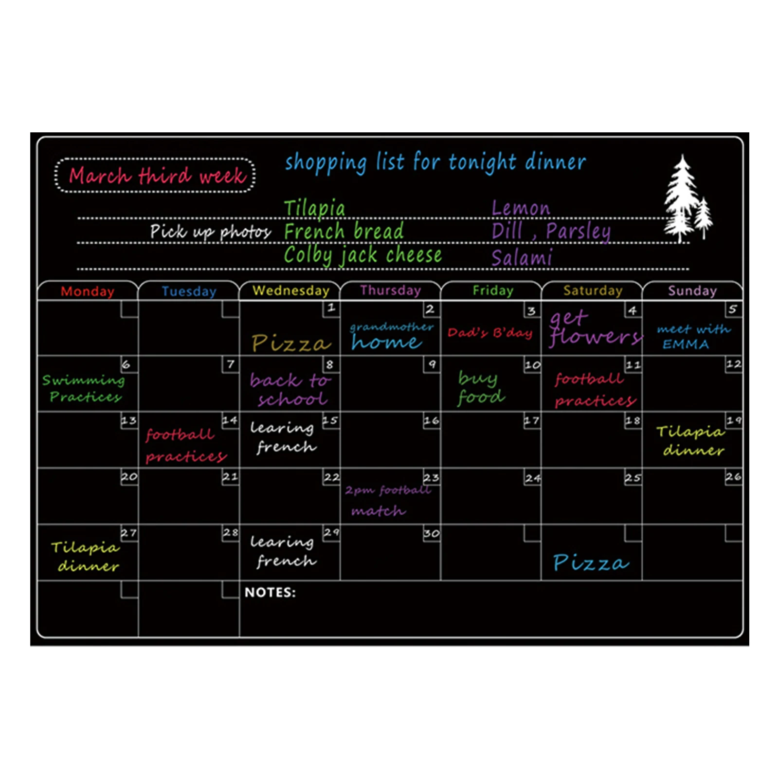 Magnetic Dry Erase Board Calendar Whiteboard Refrigerator Stickers Kitchen Fridge White Board for Weekly Monthly Schedule Daily