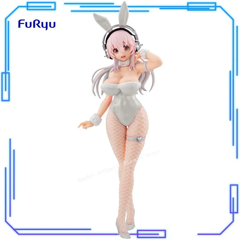 In Stock FuRyu Original Genuine Super Sonico BiCute Bunnies Figure Pearl White Ver. 30cm Sexy Collections Model Toy Figures Gift
