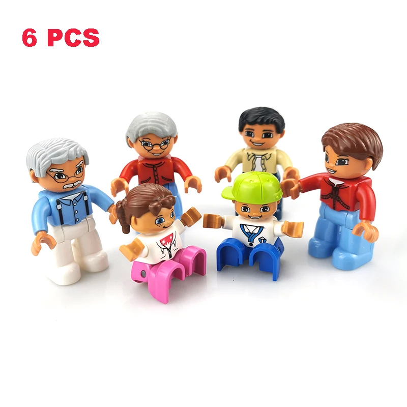 Play House Doll Model Big Building Blocks Accessory Family Worker Police Doctor Princess Toys For Children Multiple Figures Sets