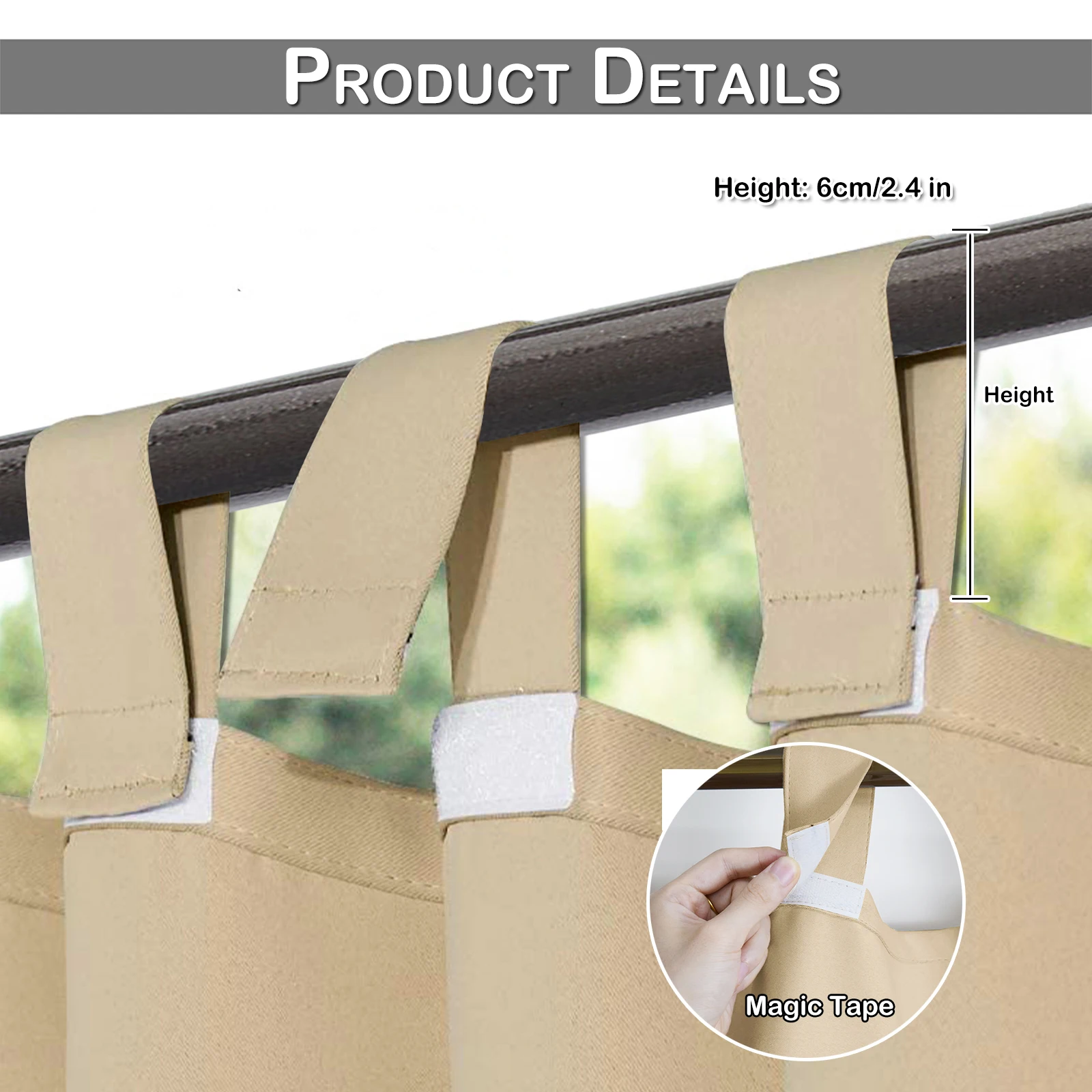 Extra Large Patio Waterproof Curtains Panel Tap Top Outdoor Garden Blackout Curtains Thermal Insulated Window Drapes Pergola
