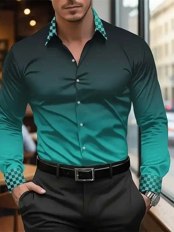 

Мужская рубашка с длинным рукавом и 3D-принтом, модная, в городском стиле, из полиэстера, с отложным воротником, повседневная, деловая, ветроустойчивая, устойчивая к деформации.