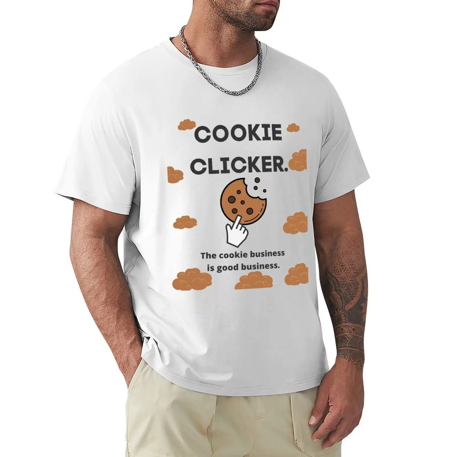 Cookie Clicker. The cookie business is good business. T-shirt customizeds customs sports fans Short sleeve tee men