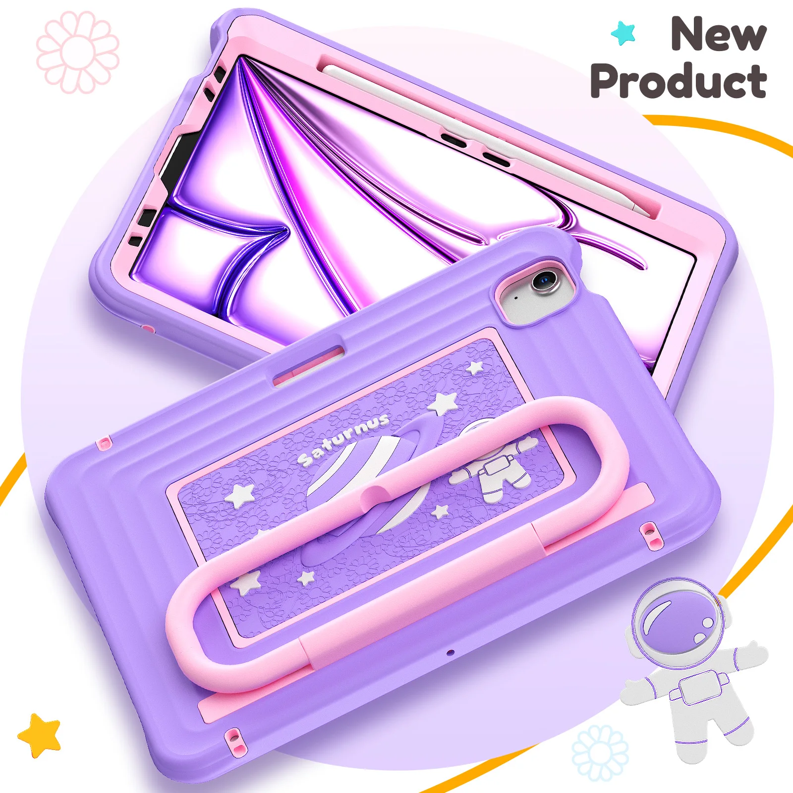 

Rugged Case Universal For iPad Air 11 2026 M4 2025 M3 2024 M2 Air 4 5 Pro 11 2018-2022 1st 2nd 3rd 4th Gen. Handle Stand Cover