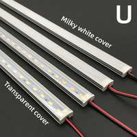 1-10 PCS LED rigid strip DC12V 50CM 20 inch SMD5730 36LEDs U/V-shaped flat LED aluminum channel rigid strip for indoor lighting