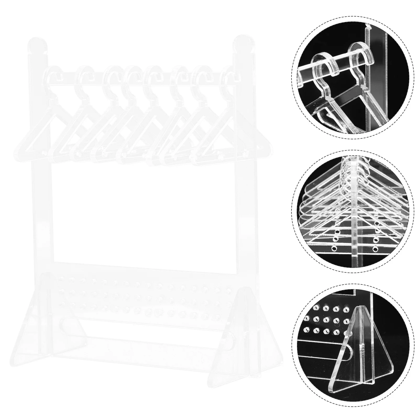 

1Set Acrylic Necklace Earrings Display Holder Stable Base Jewelry Organizer Stand for Desktop Makeup Vanity Jewelry Storage Rack
