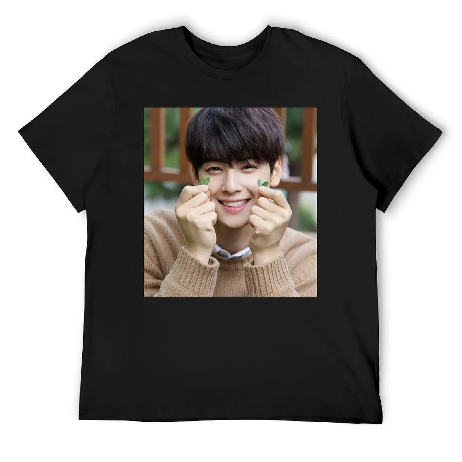 

Cha Eun Woo T-Shirt hippie clothes oversized graphic tee Men's clothing