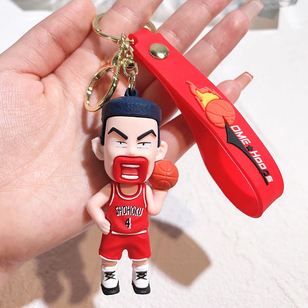 Japanese Anime SLAM DUNK Keychain Sakuragi Hanamichi Rukawa Kaede Hisashi Mitsui Action Figure Bag Pendant Key Chain Model Toys