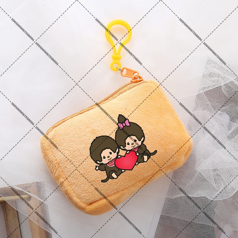 Monchhichi Coin Zipper Bag Printed Square Pack Portable Key Organizing Handbag Convenient Cartoon Wallet Card Holder Money Purse view 5