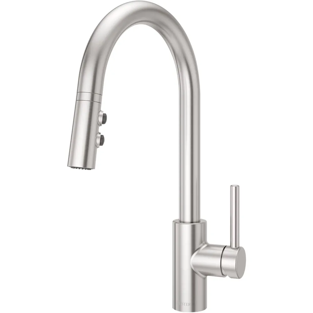 

Stainless Steel High Arc Pull-Down Spray Single Handle Kitchen Faucet by Pfister LG529SAS