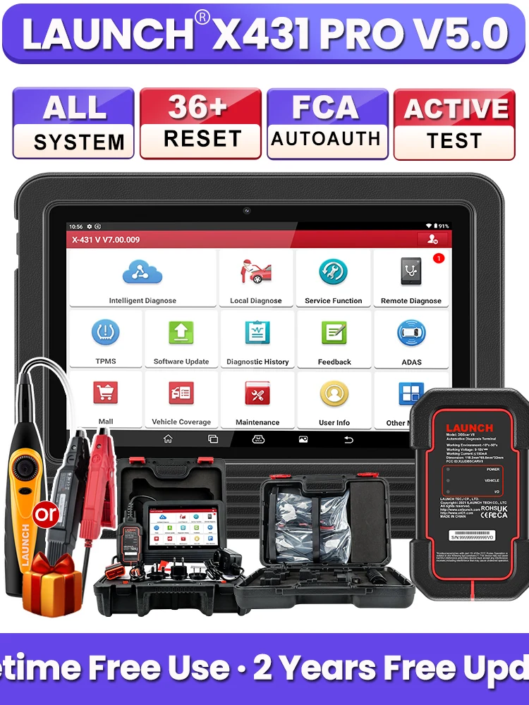 LAUNCH X431 PRO V5.0 Bidirectionele Scantool Auto Volledige Systeem Diagnose Scanner CANFD DOIP ECU Codering 38+ Reset Auto OBD2 Scan - afbeelding 2